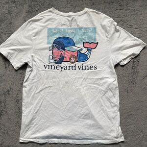 Men’s Large Vineyard Vines Catcher Whale Short Sleeve Graphic Pocket Tee White